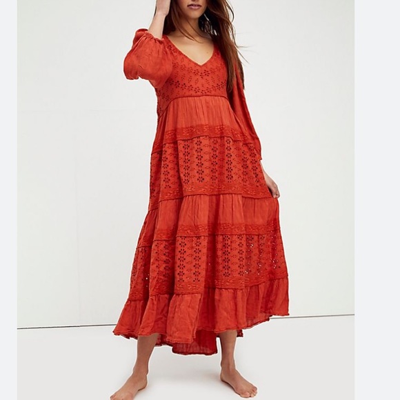 Free People Dresses & Skirts - Free people mocking bird maxi dress rooibos tea color size xs worn 1x